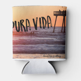 Porta-lata Pura Vida Ocean Beach Sunset Photo Can