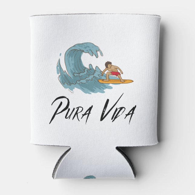 Porta-lata Pura Vida Surfista na Costa Rica (Frente)