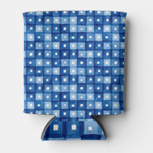 Porta-lata Quadrados Azuis, Mosaico Sem Costura Sem Mola.