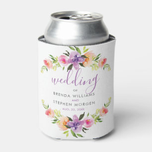 Porta-lata Quadro de Flores de Aquarelas de Tipografia Modern