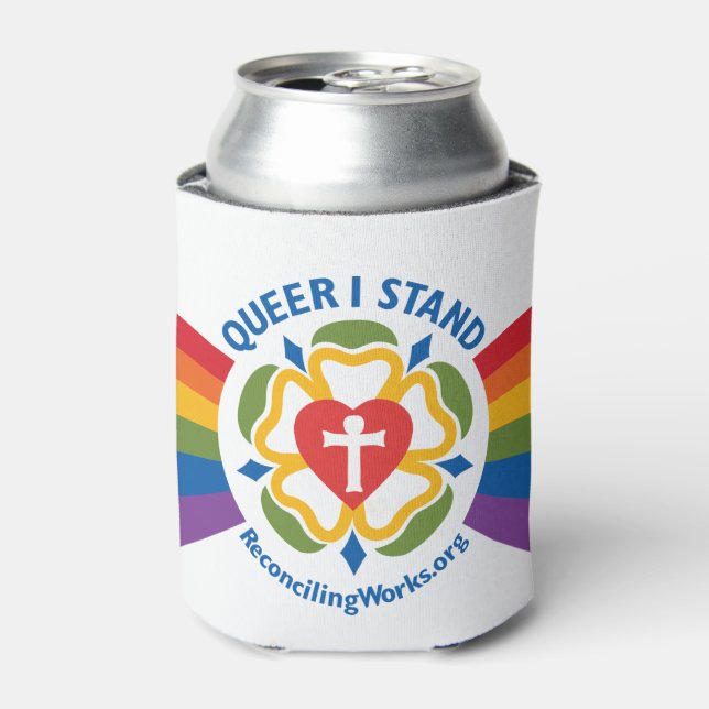 Porta-lata "Queer I Stand" coozie (Can Front)