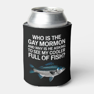 Porta-lata Quem É O Peixe Engraçado Gay Mórmon Orgulho LGBTQ