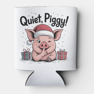 Porta-lata Quiet Piggy Christmas Santa hat Democratic