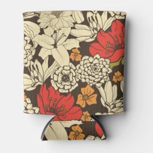 Porta-lata Radiação da Flor Vermelha: Esplendor sem costura