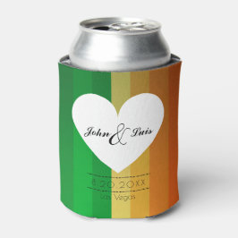 Porta-lata Rainbow Heart Wedding Favor