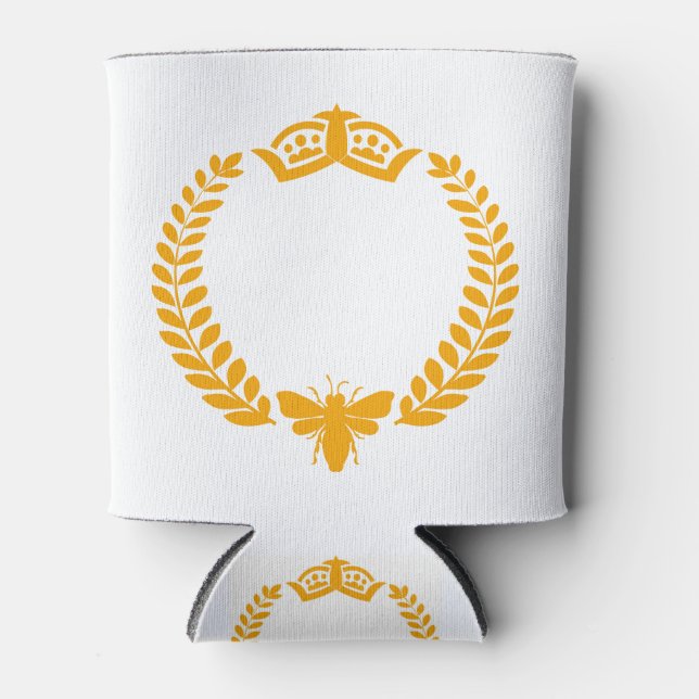 Porta-lata Rainha Bee. Laurel com Abelhas e Coroa (Frente)