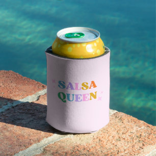 Porta-lata rainha da salsa tipografia colorido retrô moderno