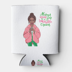 Porta-lata Rainha Rosa e Verde