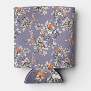 Porta-lata Ramificações de Rosa selvagem: Padrão roxo.