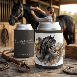 Porta-lata Rancho do Cavalo Marrom Presente Ocidental Equino