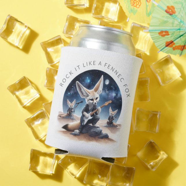 Porta-lata Raposas Fênico Cute Enroscando Guitarras Acústicas (Verão in situ)