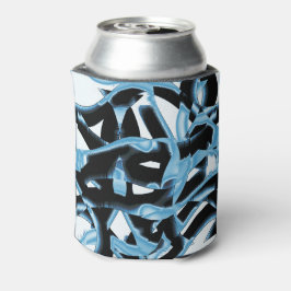 Porta-lata Rascunhos ou fitas azuis e pretas destruídas