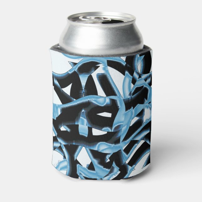 Porta-lata Rascunhos ou fitas azuis e pretas destruídas (Can Back)