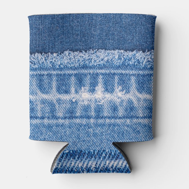 Porta-lata Rasgada: Quadro de Jeans Azuis Duplos (Frente)