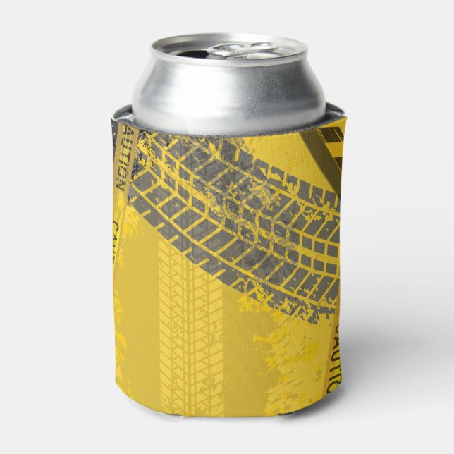 Porta-lata Rastreio amarelo-vestígio de pneus cautela negra (Can Front)