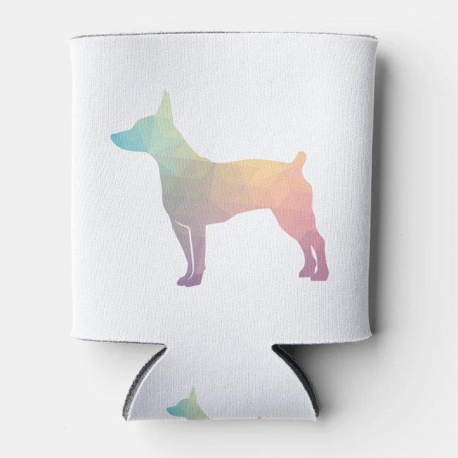 Porta-lata Rat Terrier Dog Breed Geo Silhouette Pastel (Frente)
