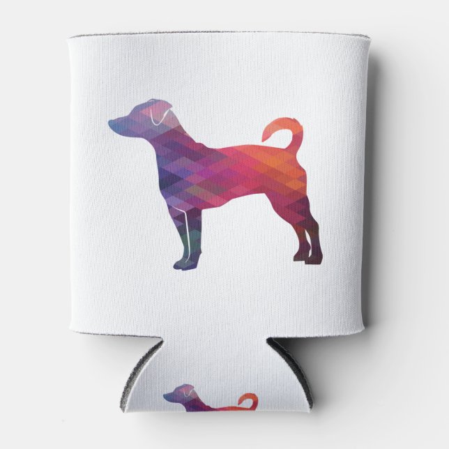 Porta-lata Rat Terrier Dog Brey Silhouette Geo (Frente)