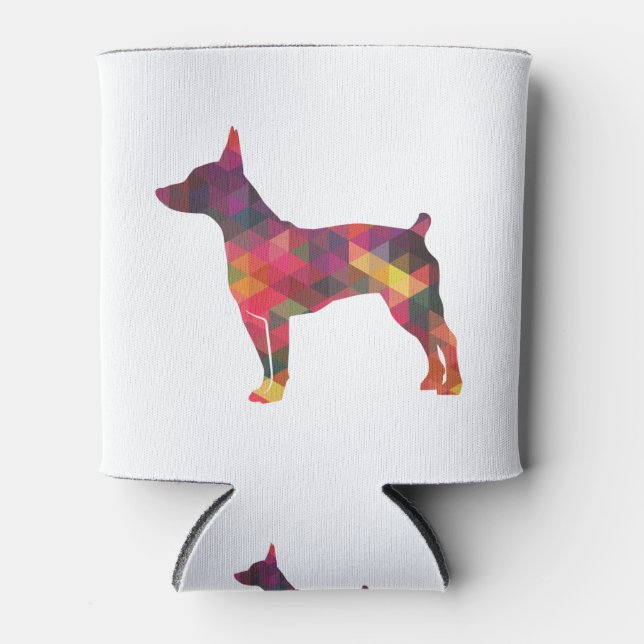 Porta-lata Rat Terrier Dog Brey Silhouette Geo (Frente)