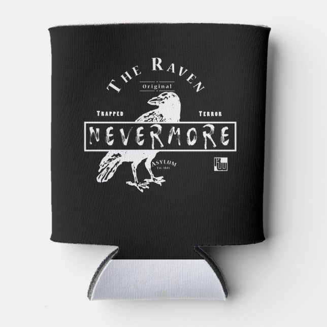 Porta-lata Raven Ayslum (texto em branco) (Frente)