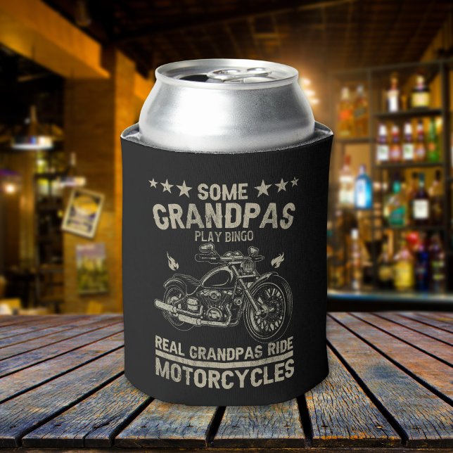 Porta-lata Real Grandpas Ride Motorcycle Biker Grandpa (Criador carregado)