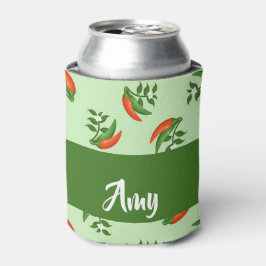 Porta-lata Red and green chili peppers pattern