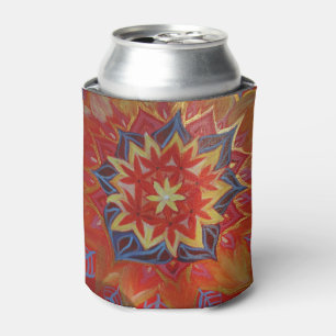 Porta-lata Red and Ouro Mandala Custom Can Cooler