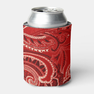Porta-lata Red Retro Paisley Bandanna/Bandana