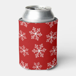 Porta-lata Red Snowflake Can Cooler