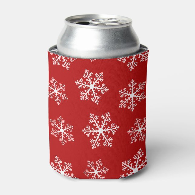 Porta-lata Red Snowflake Can Cooler (Can Front)