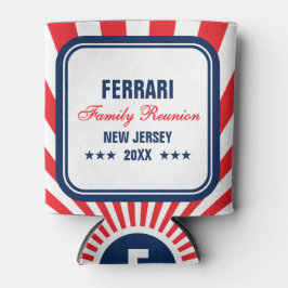 Porta-lata Red White Blue Family Reunion Cooler Personalizado