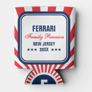 Porta-lata Red White Blue Family Reunion Cooler Personalizado