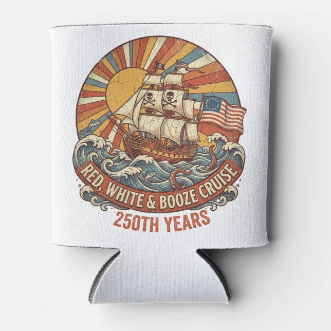 Porta-lata Red White & Booze Cruise 250th Years (Frente)