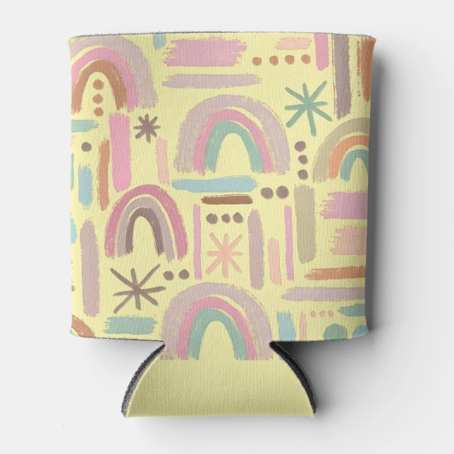 Porta-lata Refrigerador de Bebidas Arco-íris Retro Boho (Frente)