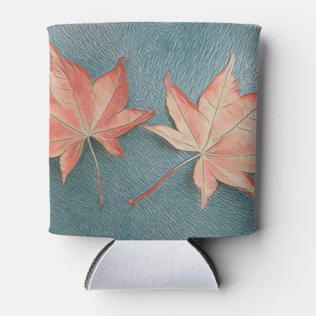 Porta-lata refrigerador de folhas de maple (Frente)