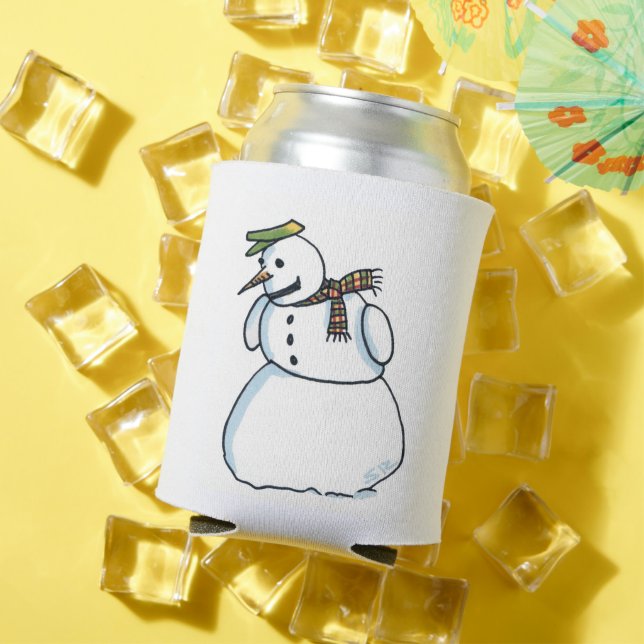 Porta-lata Refrigerador de lata de boneco de neve (Verão in situ)