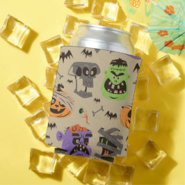 Porta-lata Refrigerador de padrão vintage de Halloween