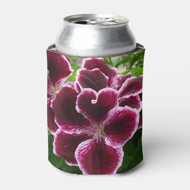 Porta-lata Regal Geranium Flores Elegantes Maroon Floral Lugg (Can Front)