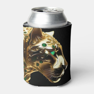 Porta-lata Regal Grace: A Jaguar Dourada Adornada com Emerald
