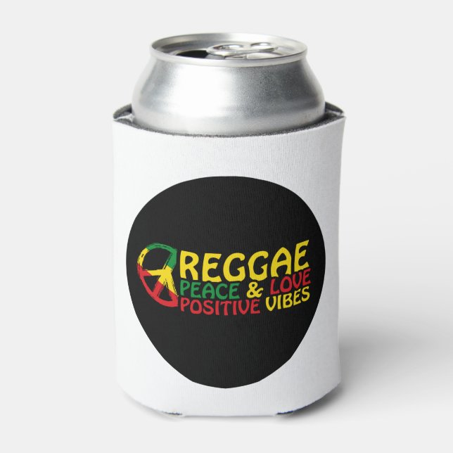Porta-lata Reggae Music com citações positivas (Can Front)