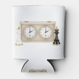 Porta-lata Reis de xadrez e relógio de xadrez