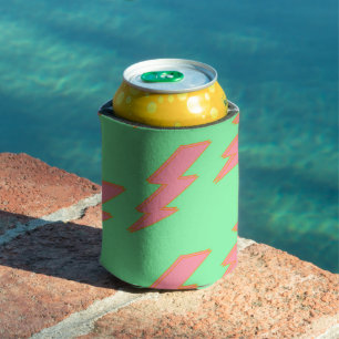 Porta-lata Relâmpago rosa e verde vibrante de volta à escola