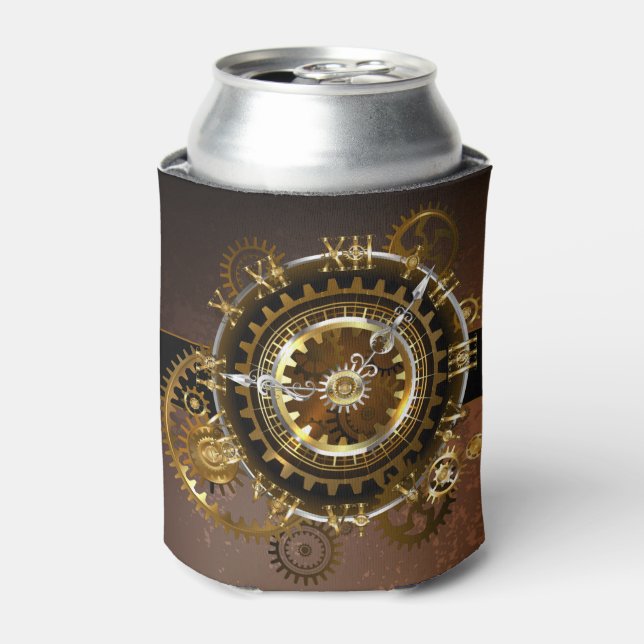 Porta-lata Relógio a vapor com engrenagens antigas (Can Front)