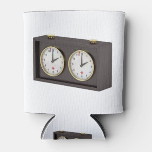 Porta-lata relógio analógico de xadrez