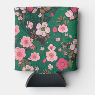 Porta-lata Resfriador de Bebida Floral Rosa Caprichoso