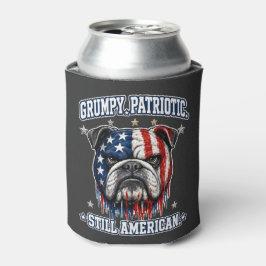 Porta-lata Resfriador de Lata de Bulldog Patriótico Mal-Humor