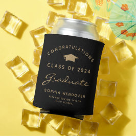 Porta-lata Resfriador de Lata de Graduação 2026 Preto Clássic