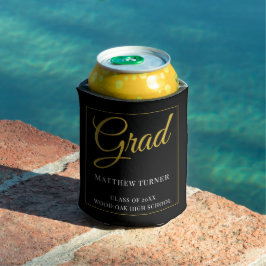 Porta-lata Resfriador de Lata de Graduação Preto Dourado Marc