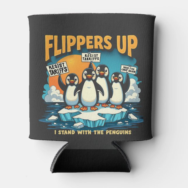 Porta-lata Resistir Eu Fico Com Pinguins (Frente)