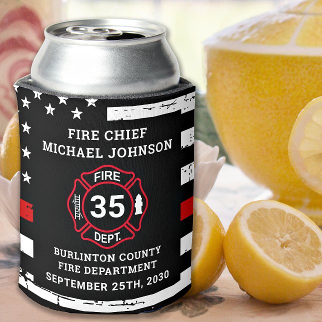 Porta-lata Retirada de Bombeiro Thin Red Line Cross Maltês (Criador carregado)