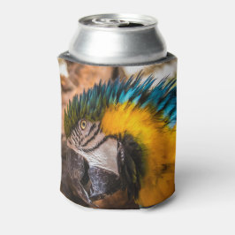 Porta-lata Retrato de arara azul e amarela